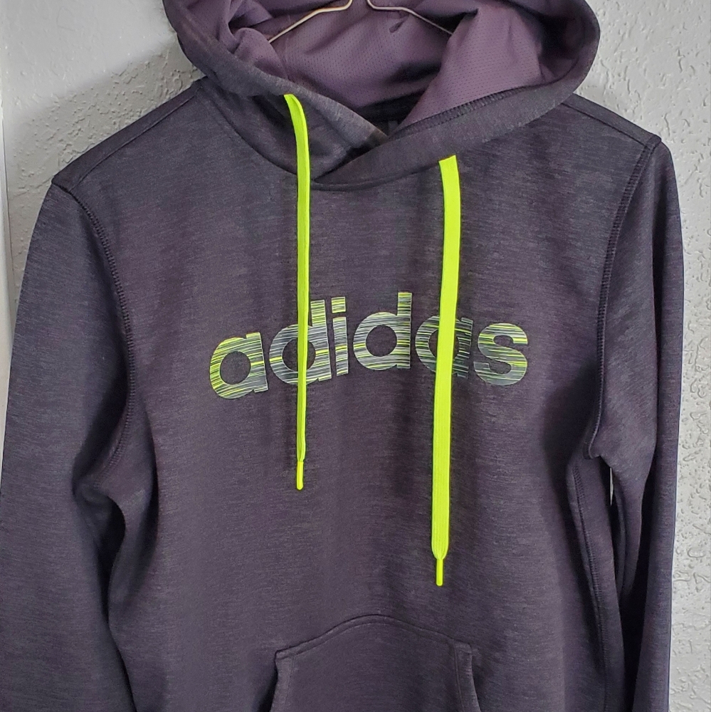Womens Adidas Size Small Climawarm Pull Over Logo Hoodie Black Sweatshirt AY7632